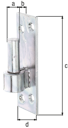 Vorschaubild Alberts® Kloben ⌀13mm auf Platte 110x36mm Abstand 25mm Süddeutsche Form galvvz.