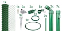 Vorschaubild Alberts® Set Maschendrahtzaun,anthr.-met.,m.Bodenh.,Höhe:1000mm,Länge:15m 634322