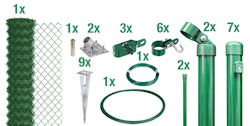 Alberts® Set Maschendrahtzaun,anthr.-met.,m.Bodenh.,Höhe:1000mm,Länge:15m 634322