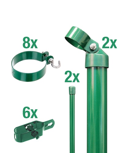 Alberts® Zaunanschl.-Set f. WG, grün kstb.,zE,f.Pfosten ⌀76 mm,f.Höhe 1000 mm 601164