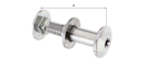 Vorschaubild Alberts® Flachrundschraube, Multi-Fix, mit Mutter, galvanisch verzinkt dickschichtpassiviert, M8x30,L 50mm,Box à 2 St. 338312