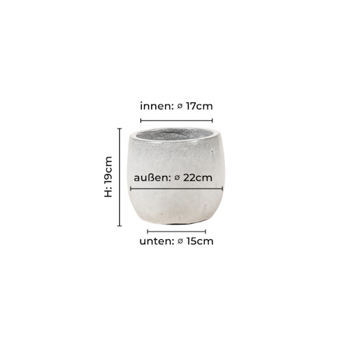 Vosteen Design Blumentopf / Pflanzgefäß Terrakotta weiß ø 22 cm x H 19 cm
