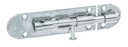 Vorschaubild Alberts® Grendelriegel, m. Knopf, o. Feder, m. Schlaufe, galvanisch verzinkt dickschichtpassiviert, LxB100x30mm 124083