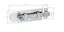 Vorschaubild Alberts® Fensterriegel, mit Knopf, gerade, mit Schlaufe, galvanisch verzinkt dickschichtpassiviert, Platte LxB 80x30 mm 113018