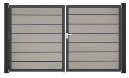 GroJa Solid Grande Premium Tor 2-flügelig 3000 x 1800 mm, Alu-Rahmen Anthrazit DB 703Zubehörbild