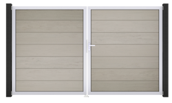 GroJa Solid Grande Tor 2-flügelig 3000 x 1800 mm, Alu-Rahmen EV1