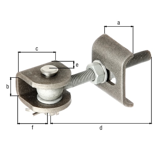 Alberts® Torband f.180° Öffnung,Schrauben,etc.fvz.,Bolzen und Splint VA,z.Anschweißen,M12