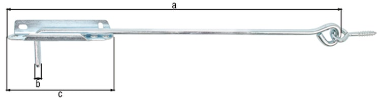 Alberts® Sturmhaken,mit Feststellplatte,galv.blau vz,zE,Länge 300 mm, FR 204174
