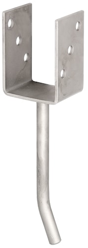 Alberts® Edelstahl U-Pfostenträger 104x60x4mm Betonanker Rundstahl für verschiedene Pfostenstärken