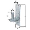 Vorschaubild Alberts® Kloben ⌀20 mm auf Platte 189x60 mm feuervz.