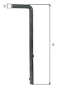 Vorschaubild Alberts® Bodenschieber für Wellengittertore, feuerverzinkt, Gesamthöhe 240 mm, ⌀12 mm 654078