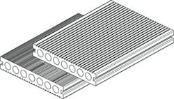 Handmuster OSMO MULTI-DECK Terrassendiele Hohlkammer dunkelbraun 25 x 150 mm gebürstet/geriffelt