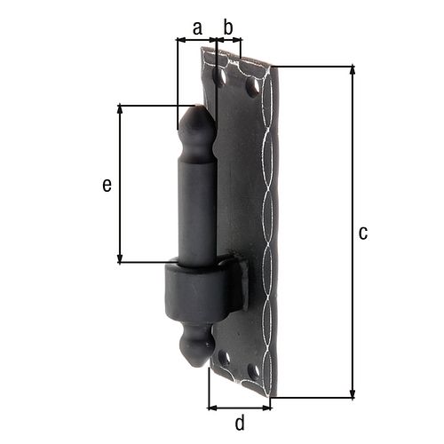 Alberts® Kloben ⌀16mm auf Platte 150x45mm Abstand 10mm Randgehämmert schwarz