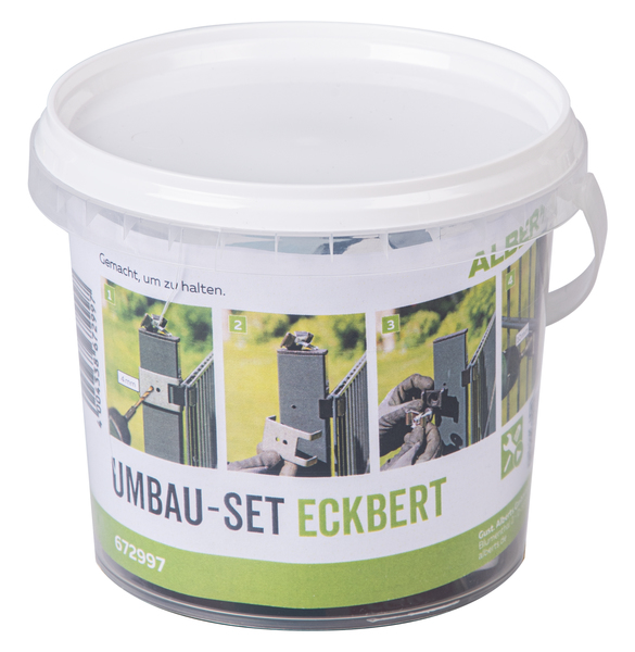 Alberts® Umbau-Set Eckbert, von Zaunpfosten zu Eckpfosten, Kunststoff, schwarz 672997