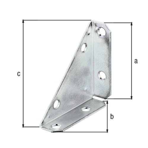Alberts® Eckplatte, sendzimirverzinkt, Schenkellängen 75 mm, Breite 105 mm 337261