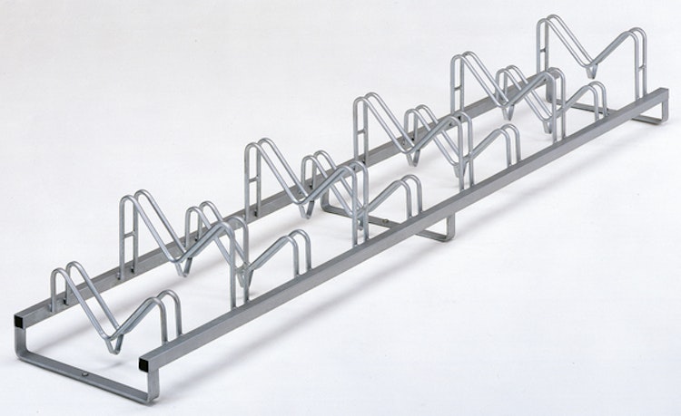 Alberts® Mehrfach-Fahrradständer Kiel freist.,fvz,z.Aufschr.,Einstellplätze 10,L3000 mm 692803