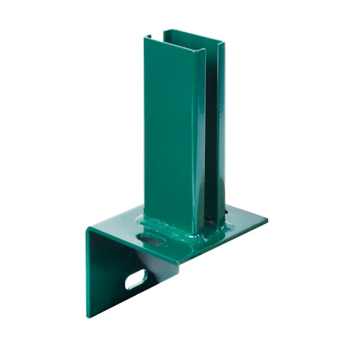 Alberts® Pfostenträger f.Zaunpf.Doppelstab-Gittermatten/L-Steine,grün,z.Aufschr.f.60x40mm 685591