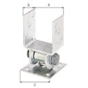 Vorschaubild Alberts® Pfostenträger mit beweglichem Oberteil für schräge Mauern Breite: 91mm Tiefe: 60mm