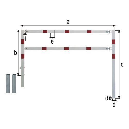 Alberts® Absperrgitter Moovy fvz.,z.Einb.,B3000mm,Höhe über Boden 1000mm 770266