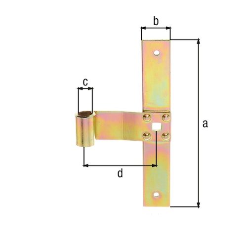 Alberts® Fensterladen-Mittelband gerade galv.gelb verzinkt HxB 200x30 mm,Rolle ⌀13 mm 