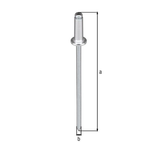 Alberts® Blindniet mit Krempe Alu Länge 10 mm