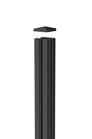 dz VIDUAL Steckzaun-Anfangs-/Endpfosten 72 x 72 mm mit Zubehör