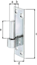 Vorschaubild Alberts® Kloben ⌀13mm auf Platte 110x36mm Abstand 10mm Süddeutsche Form galvvz.
