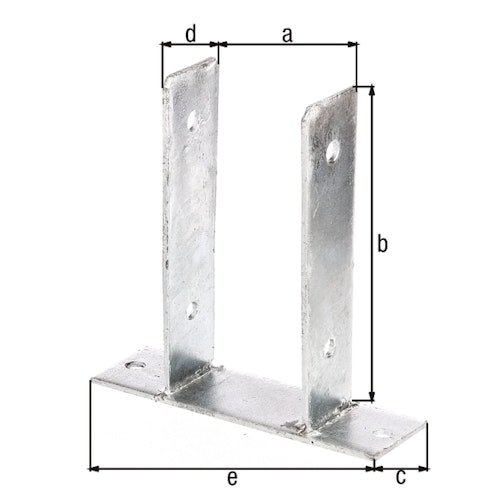 Alberts® U-Pfostenträger 200x60x4mm zum Aufschrauben für verschiedene Pfostenstärken