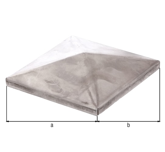 Alberts® Pfostenkappe,für Metallpfosten,Stahl roh,zum Anschweißen,LxB 120x120 mm