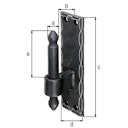 Vorschaubild Alberts® Kloben ⌀16mm auf Platte 150x45mm Abstand 25mm Randgehämmert schwarz