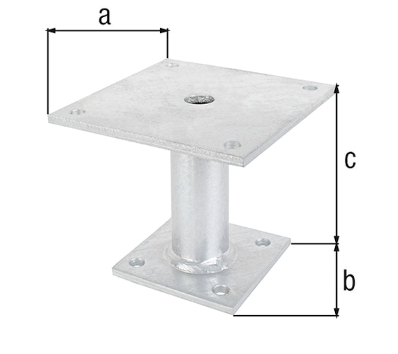Alberts® Pfostenträger zum Aufschrauben Ø42/150x100
