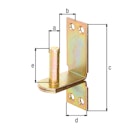 Vorschaubild Alberts® Kloben ⌀16 mm auf Platte 113x40 mm gelbvz.