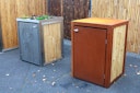 Vorschaubild BambusBASIS Mülltonnenbox Cortenstahl für 240 l-Tonne  -  1-/2-/3-er Box
