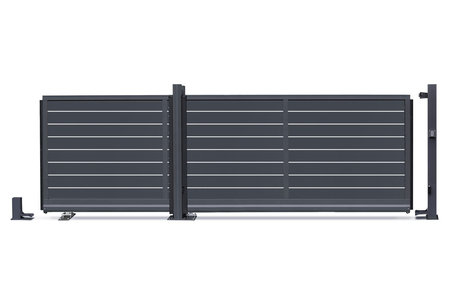 dz VIDUAL Slide Schiebetor Line 150 x 20 mm Rechteckprofil  Distanz 10 mm 