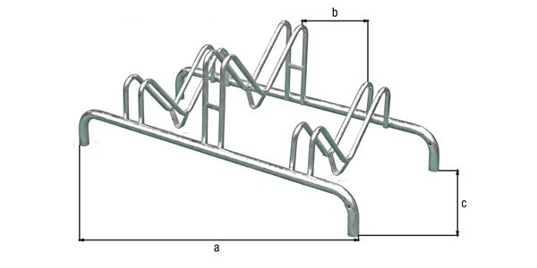 Alberts® Mehrfach-Fahrradständer freist.,fvz, Einstellplätze 3, LxT 1000x515 mm 692636