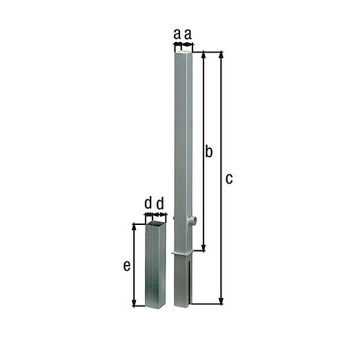Alberts® Absperrpf.Passau herausnb.Dreik.,fvz.,weiß2 rote Ringn,1 Öse,z.Einb.,Pf.70x70 mm 781583