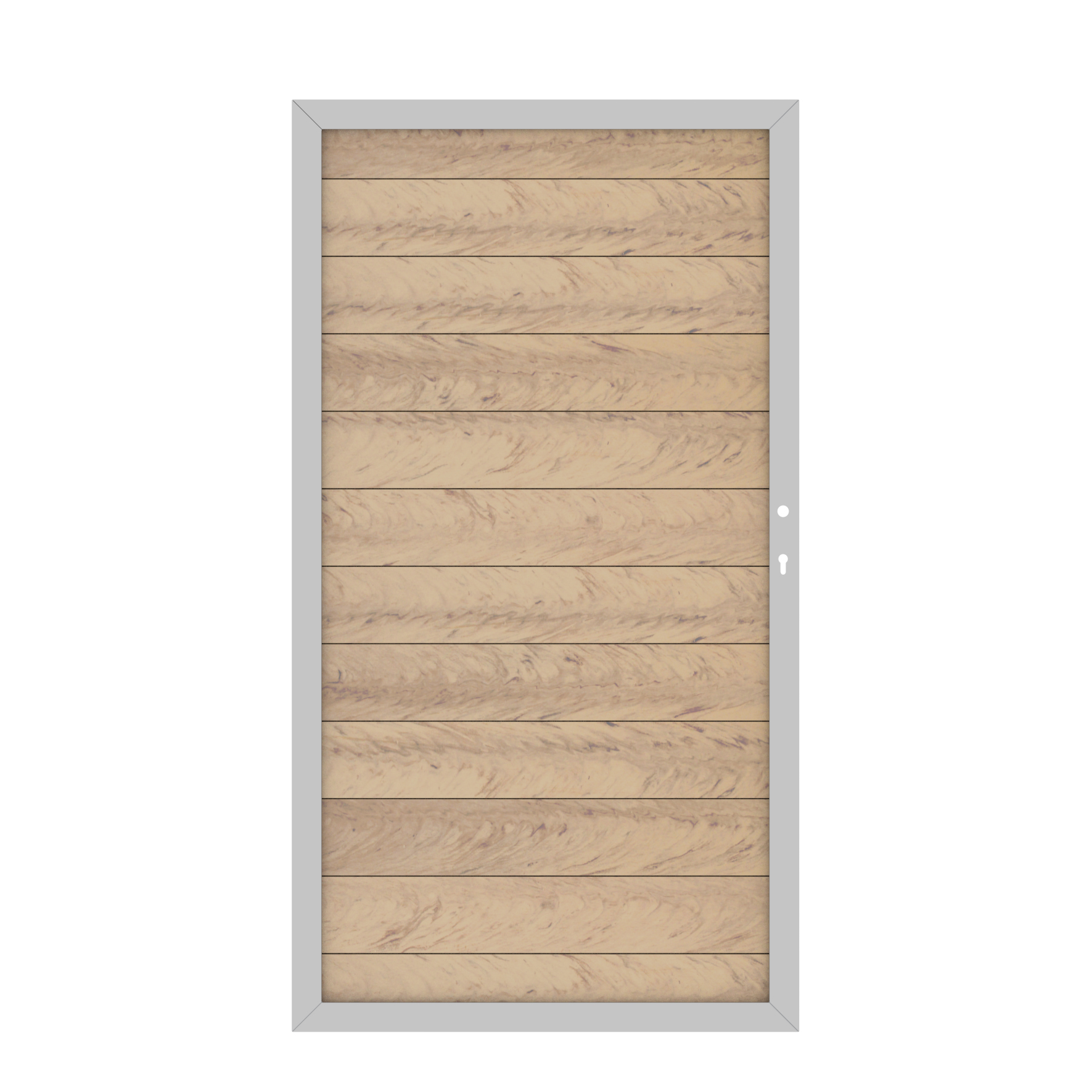 B-Ware TraumGarten SYSTEM WPC Tor sand, Silber-Rahmen DIN rechts