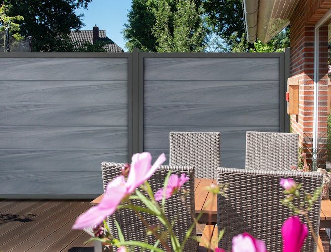 GroJa Viento Designzaun  Sondermaß Element mit Rahmen Anthrazit