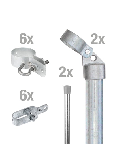Alberts® Zauneck-Set f.Maschendrahtzäune,feuerverzinkt, z.Einbet.,f.Höhe: 1200 mm 634469