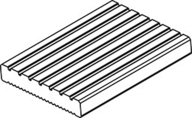 Handmuster OSMO Terrassendiele kana. Lärche 27 x 143 mm genutet/geriffelt