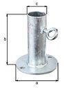 Vorschaubild Alberts® Halter für Sonnenschirme,feuerverzinkt,zA,Platte ⌀100mm,f.Standrohr ⌀20-38mm 657246