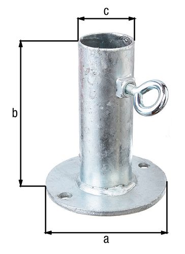 Alberts® Halter für Sonnenschirme,feuerverzinkt,zA,Platte ⌀100mm,f.Standrohr ⌀20-38mm 657246