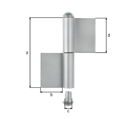 Alberts® Konstruktionsband Typ KO4,zweit.,VA,z.Anschweißen,Höhe 180mm