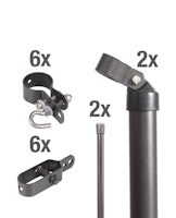 Alberts® Zauneck-Set f.Maschendrahtzäune,feuerverzinkt, z.Einbet.,f.Höhe: 1000 mm 634452
