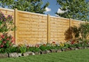 Vorschaubild T&J SUNLINE-Serie Dichtzaun stabil, 180 x 180 cm, pinienfarbig lasiert, Rahmen 45/90 mm, Lamelle 8/95 mm glatt 