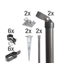 Vorschaubild Alberts® Zauneck-Set f.Maschendrahtzäune,anthr.-met.,m.Bodenh.,f.Höhe: 1250 mm 634568
