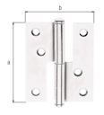Vorschaubild Aushebescharnier sendzimirverzinkt. 80x65x1,2 mm links