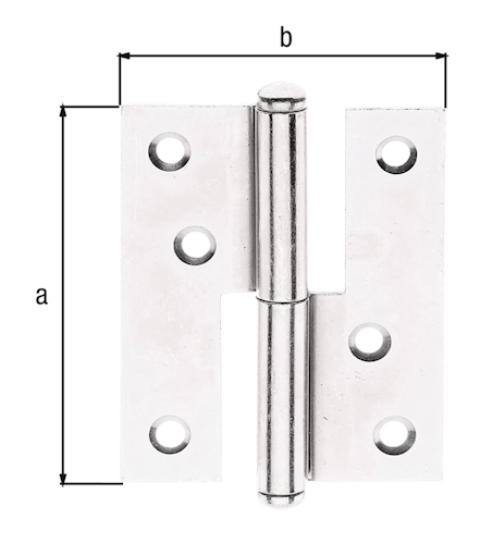 Aushebescharnier sendzimirverzinkt. 80x65x1,2 mm links