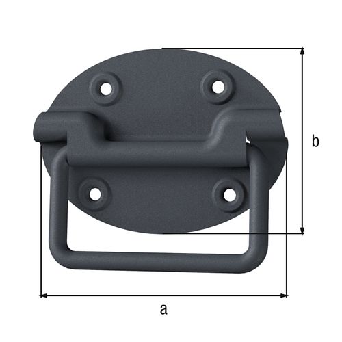 Alberts® Kistengriff Ovado verz.,graphitgrau beschichtet 110 x 80 mm 