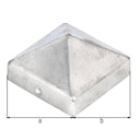 Vorschaubild Alberts® Pfostenkappe für Holzpfosten hoch Aluguss blank LxB 70x70 mm 